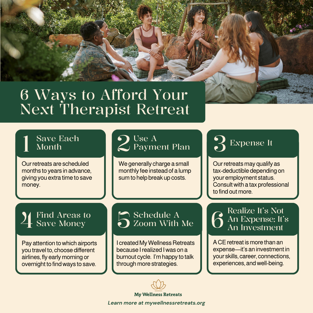 How to Afford Your Next Therapist Retreat - Infographic
